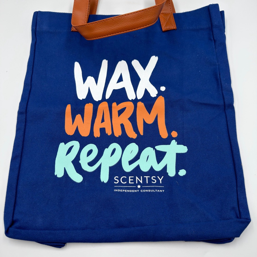 Scentsy Independent Consultant Wax Warm Repeat Blue Canvas Tote Bag New